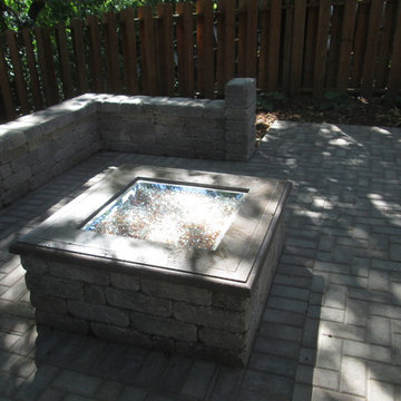 Paver Fire Pit and Sitting Wall