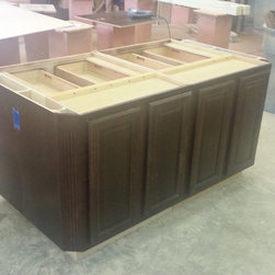 Kitchen Island  66 x 36 fluted angle clipped corners - Kitchen Islands And Kitchen Carts