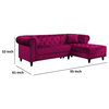 Benzara BM250594 2 Piece Sectional Sofa Set With Chesterfield Design, Red