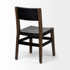 Nell Black Iron Seat With Medium Brown Solid Wood Frame Dining Chair