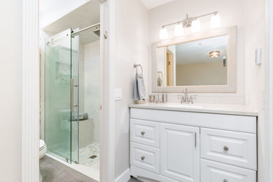 Inspiration for a farmhouse bathroom remodel in Denver