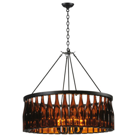 37W Tuscan Vineyard Estate 36 Wine Bottle Chandelier