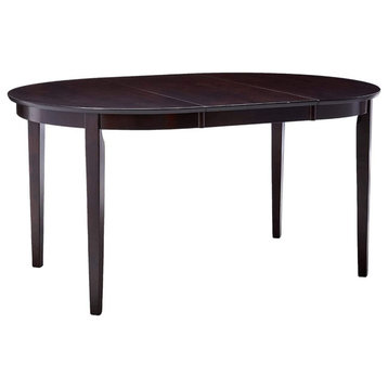 Classic Dining Table, Sleek Tapered Legs With Oval Shaped Top, Dark Cappuccino