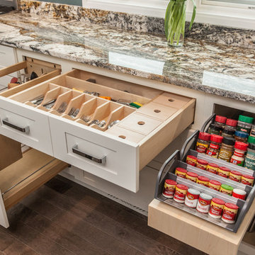 Fairfield - White Kitchen - Grey Island