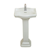 Roosevelt Pedestal Sink Only, Biscuit, 8" Faucet, 18"