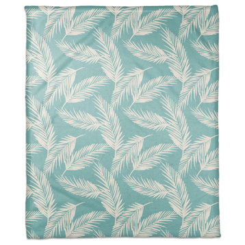 Mint Palms 50x60 Coral Fleece Blanket