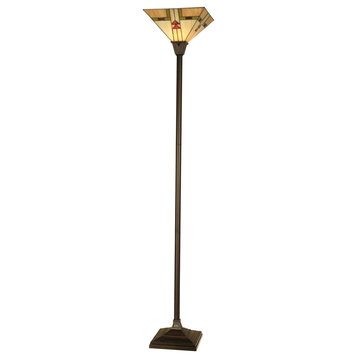 Evelyn 1 Light Floor Lamp, Mica Bronze