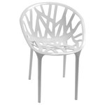Mod Made - Branch Modern Dining Plastic Side Chair, Set of 4, White - The ideal plastic side chair for any Dining room table or event Outdoors. Made with all ABS Plastic, ready to use straight out of the box for a headache free assembly experience. Choose from five of the most common colors to help match any occasion or Home Decor. The must have for any modern dining room setting.