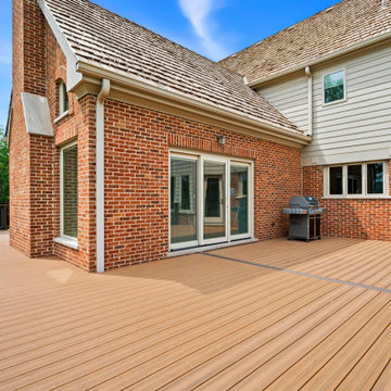 Deckorators Khaya & Sedona Decking, Timbertech Rail Matte Espresso & Drink Rail