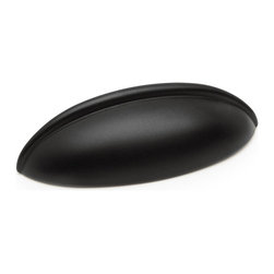 Cosmas - Cosmas 1399FB Flat Black 2-1/2&rdquo; CTC (64mm) Cabinet Cup Pull [25-PACK] - Cabinet And Drawer Handle Pulls