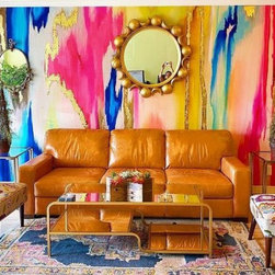 Abstract Rainbow Accent Wall - Wallpaper