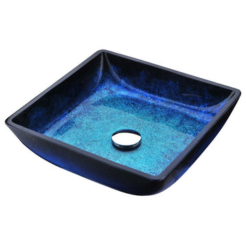 ANZZI Kuku Glass Vessel Sink, Blazing Blue