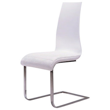 White Gloss Dining Chairs, Set of 2