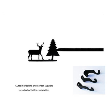 Deer/Pine Curtain Rod, 130"