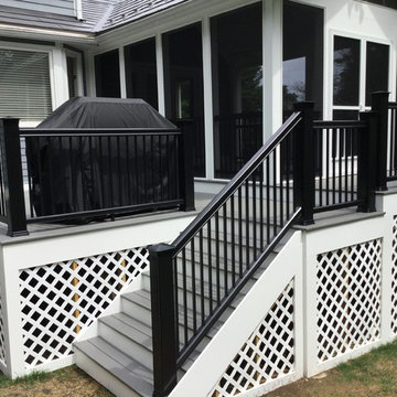 Screened Porch with Black rails, and pet resistent screens