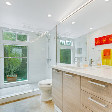 Modern Wood Grain Melamine Bathroom in Tustin