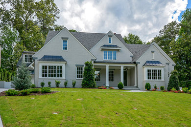 Transitional exterior home idea in Atlanta
