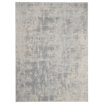 Nourison - Nourison Rustic Textures 7'10" x 10'6" Ivory/Silver Modern Indoor Area Rug - This beautifully carved contemporary rug from the Rustic Textures Collection features distressed ivory pile for a weathered, rustic decor feel that adds depth and texture to any space. High-low pile construction and subtly shifting colors are at home in urban and cabin settings alike.