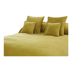 Melange Chenille Bed Coverlet Acid Yellow Twin Contemporary