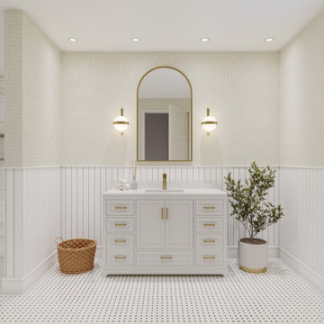 Ayna Decors Maya 48 inch White Bathroom Vanity Set