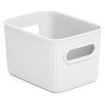 Superio - Superio Ribbed Storage Bin, Plastic Storage Basket, White, 1.5 L - Organizing your space with these colorful storage bins, from baby clothes to living room extra organization, keep your surroundings neat and tidy. The storage basket comprises thick plastic with a built-in handle with a ribbed design and solid construction, ideal for organizing closet and pantry items.