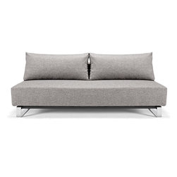 "Innovation" Supremax Sleek Excess Lounger | Mixed Dance Light Grey Sofa / Chrom - Sofas