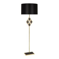 Robert Abbey Edward Floor Lamp, Modern Brass Black Accent - Floor Lamps