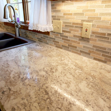 Wilsonart Beige Laminate Countertop with Glass Backsplash ~ Middleburg Hts, OH