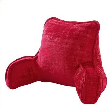 Textured Velvet DIY Bed Rest Cover and Inserts, Tango Red, 20"x18"x17"