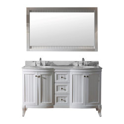 Modern Fittings - Khaleesi 60" Double Bathroom Vanity Set, White - Bathroom Vanities And Sink Consoles