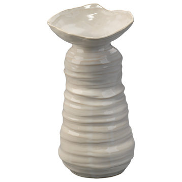 Medium Marine Vase, Pearl Cream Ceramic