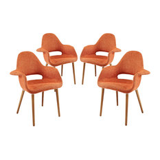 Modway EEI-1330-ORA Taupe Dining Armchair Set of 4, Orange
