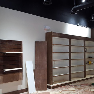 Wall Lighted Shelf and Adjustable Slatwall