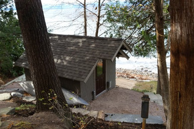 Inspiration for a small beach style detached shed and granny flat in Burlington.