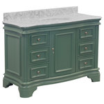Kitchen Bath Collection - Katherine 48" Bath Vanity, Sage Green, Carrara Marble - The Katherine: class and elegance without compare.