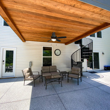 New Underdecking, Railing, Post Wraps, and Spiral Staircase to Existing Deck