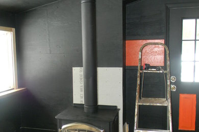 Black Stove Pipe/Chimney Pipe and Wood Stove
