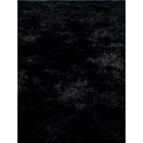 Quirk Black Shag Rug, 5'x8'