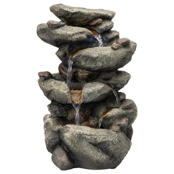 Rainforest Rock Fountain with LED Light
