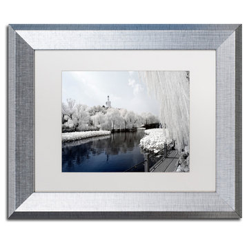 Philippe Hugonnard 'Lotus Lake II' Art, Silver Frame, White Matte, 14"x11"