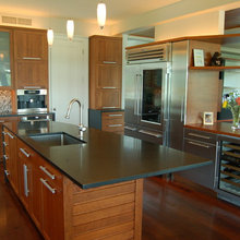 wood and color kitchens