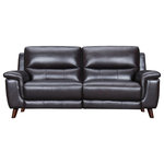 Armen Living - Lizette 65" Brown Leather Power Recliner Loveseat with USB, 78 Inches - Look no further for a power reclining sofa with USB charging capabilities! The Lizette leather power reclining sofa is available with a USB charging port to keep your devices at your fingertips and fully charged. This power reclining leather couch features sinuous spring seat construction, high density foam, and exceptional leather upholstery. With a 116-watt power source, the USB charging functionality doesn't consume a significant amount of electricity while offering the ultimate convenience. The tall, cushioned back, plump seat and supportive arms offer enhanced comfort after a long day. Curl up with the latest best seller, watch a movie, or enjoy a mid-day nap. The soft leather upholstery exudes durability and luxury. Not only is leather easier to care for than other upholstery fabrics, but its hypoallergenic properties also make it less likely to harbor pollen, pet dander, dust mites, and allergens. The power reclining functionality creates an easy flow from upright seating to laid back and relaxed in no time. The Lizette power reclining collection features a coordinating recliner and loveseat. This beautiful leather upholstered power sofa is available in dove grey or rich brown leather upholstery.