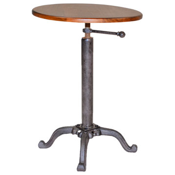 Colton Adjustable Vintage Table - Chestnut Top - Industrial Base