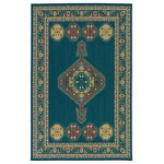 Kaleen - Lee Boulevard Collection Blue 3'6" x 5'6" Rectangle Indoor-Outdoor Area Rug - The Lee Boulevard home inspires the Lee Boulevard Collection in the center of Kansas City. Nestled on 4 acres, this home offered a feeling set apart from the city. This collection was born with a little bit of country in the sprawling cityscape. The Lee Boulevard Collection is traditional with a touch of contemporary. Each rug represents a conventional design and showcases a color palette from warm and muted to bold and bright. These rugs will add life to your outdoor living space. These rugs are machine made in India from 100% polypropylene. They are open backed and lightweight, making them easy to move.
