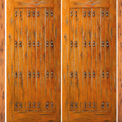 Prehung Double Door with Two Sidelites, Entry, Alder - Front Doors