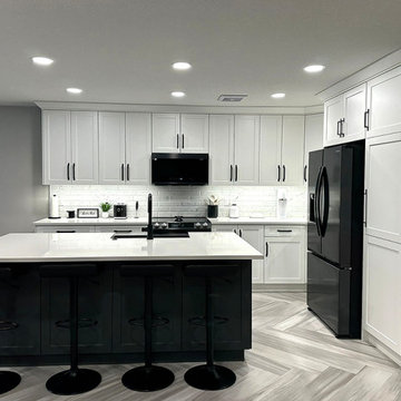TBC Contracting - Frosty White & Charcoal Grey Shaker Cabinet Doors