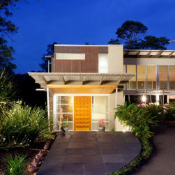 Front entrance of the Brookfield House with Breezway Louvre Windows - Windows