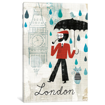 "Rainy Day London" Print by Michael Mullan, 40"x26"x1.5"