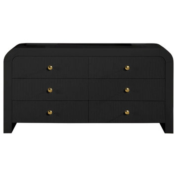 Bellagio Black Wood 6 Drawer Dresser