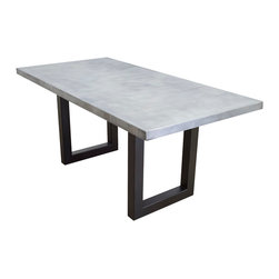 Custom Metal Home - Zinc Table With Sabrina Legs - Dining Tables